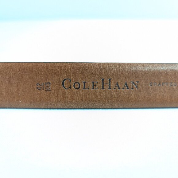 Cole Haan brown leather belt  solid brass buckle size 42 / 105 - Picture 5 of 10